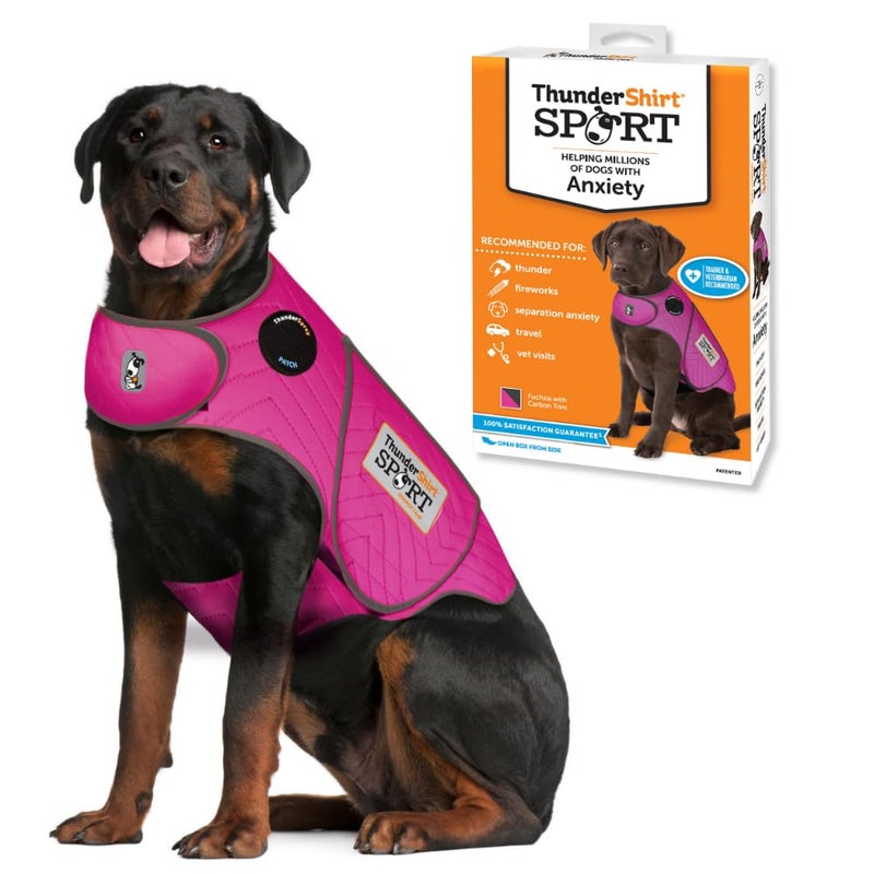 ThunderShirt for Dogs, XX Large , Fuchsia Sport - Dog Anxiety Relief Calming Vest - Image 1